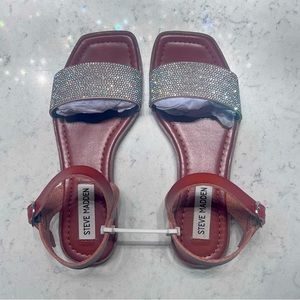 Steve Madden Brazil Rhinestone Flat Sandal Size 6.0